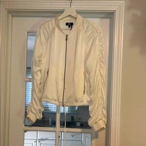 DKNY white bomber jacket